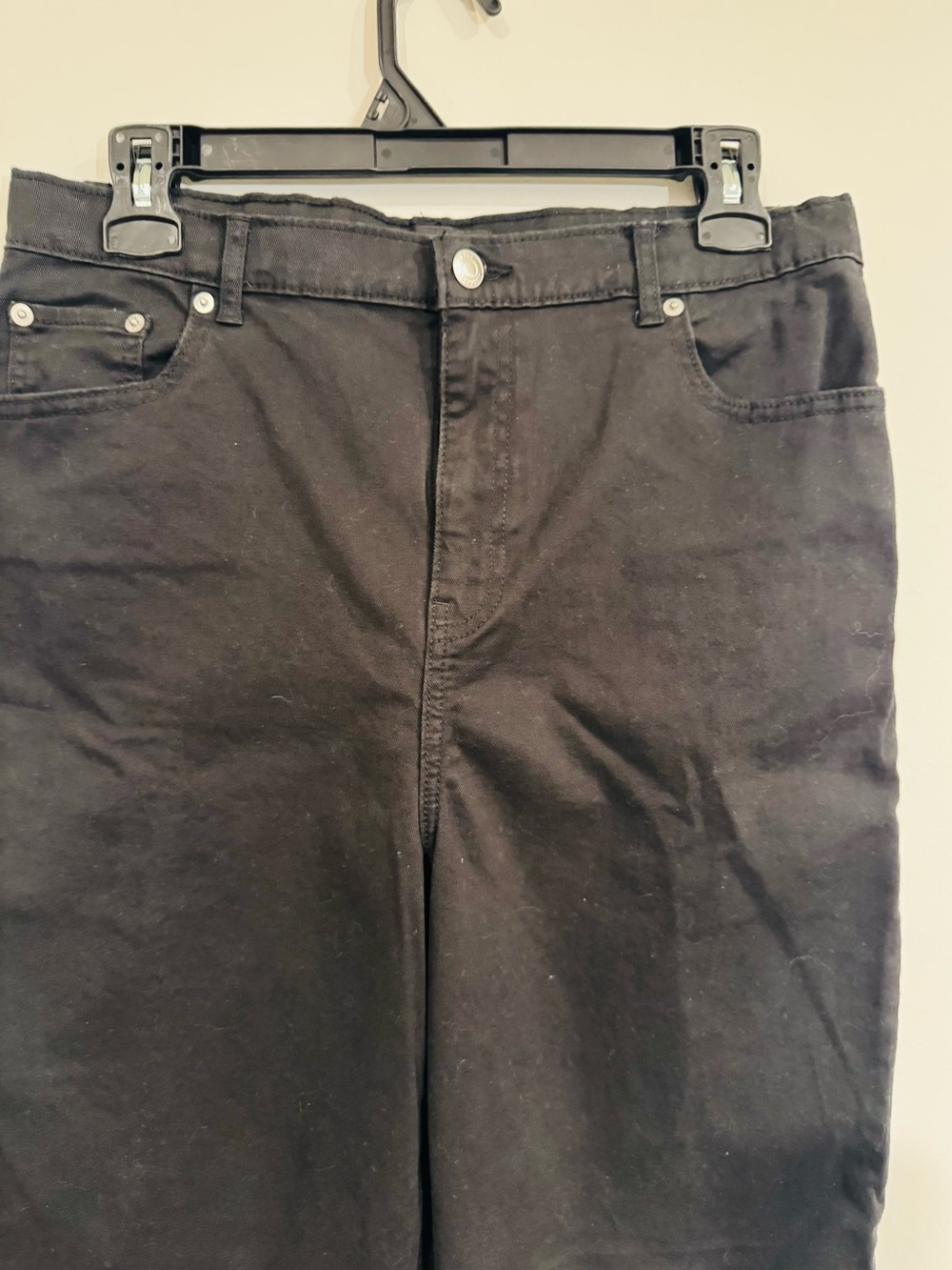 FREE ASSEMBLY Girls 18 Rich Black Wide Leg Carpenter Summer Weight Jean